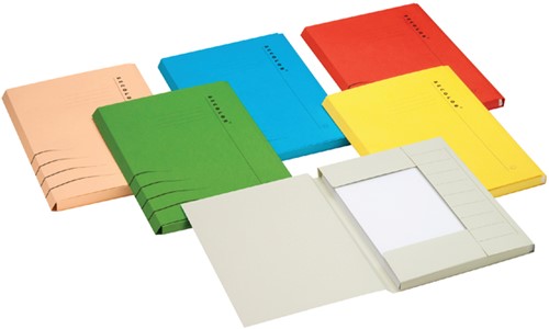 Dossiermap Secolor folio 3 klep 100% gerecycled karton 250 gr chamois-2