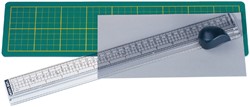 Snijmat Alco met mes en liniaal 380x100mm groen