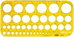 Sjabloon M+R 852306 cirkels 1-36mm transparant geel