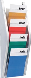 Folderhouder Helit wand 4x A5 zilver