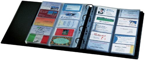 Visitekaartringband Sigel VZ301 voor 400 kaarten 90x58mm velvet zwart-2
