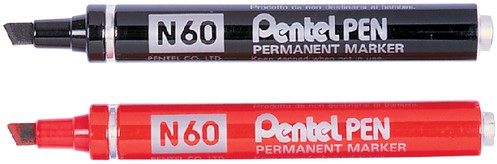 Viltstift Pentel N60 schuin 1.2-6mm zwart-2