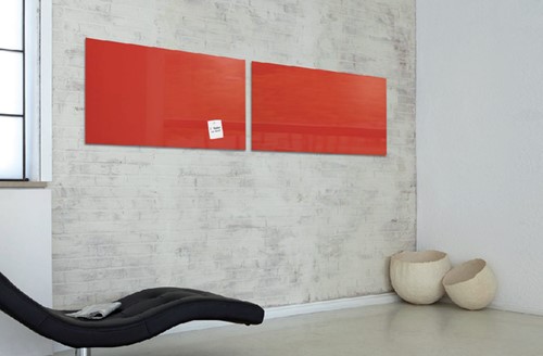 Glasbord Sigel magnetisch 910x460x15mm rood-2