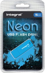 USB-stick 2.0 Integral 16GB neon blauw