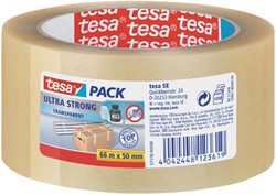Verpakkingstape Tesa 50mmx66m transparant ultra sterk PVC