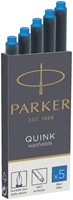 Inktpatroon Parker Quink uitwasbaar koningsblauw pak à 5 stuks-2