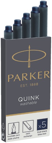 Inktpatroon Parker Quink permanent blauwzwart pak à 5 stuks-2