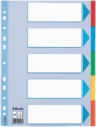 Tabbladen Esselte Standaard A4 5-delig karton 11-rings met voorblad assorti