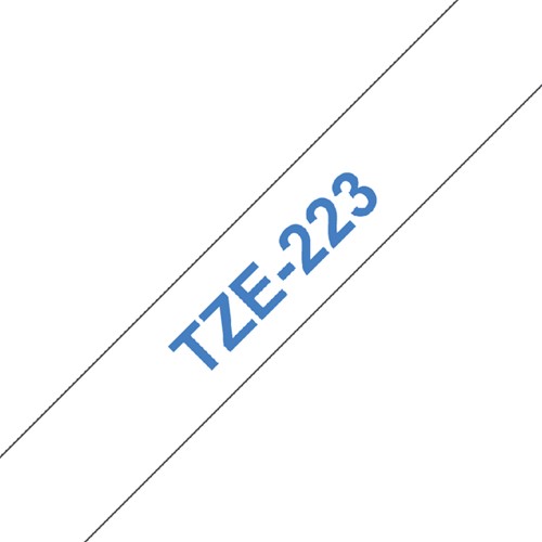 Labeltape Brother P-touch TZe-223 standaard 9mm blauw op wit-2