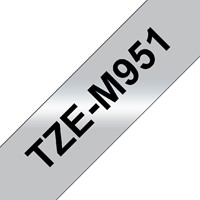 Labeltape Brother P-touch TZE-M951 24mm zwart op zilver-2