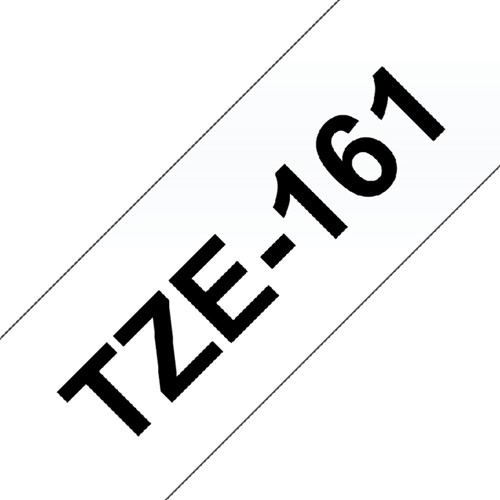 Labeltape Brother P-touch TZE-161 36mm zwart op transparant-2
