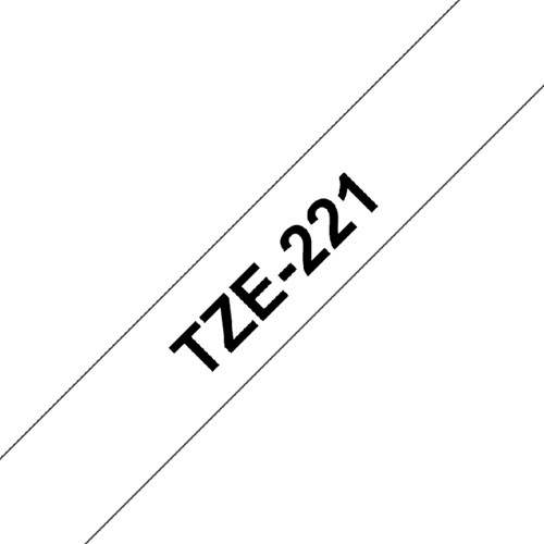 Labeltape Brother P-touch TZE-221 9mm zwart op wit-2
