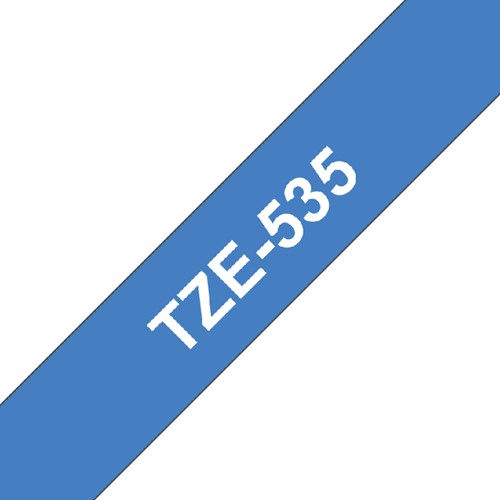 Labeltape Brother P-touch TZE-535 12mm wit op blauw-2