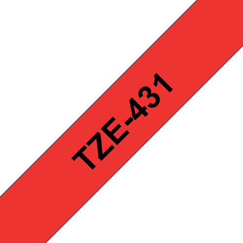 Labeltape Brother P-touch TZE-431 12mm zwart op rood-2