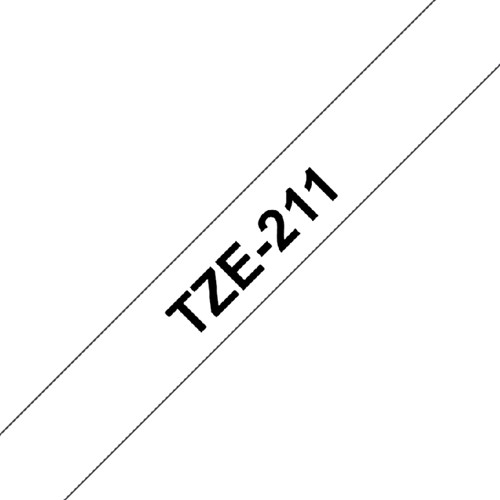 Labeltape Brother P-touch TZE-211 6mm zwart op wit-2