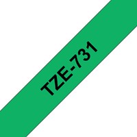 Labeltape Brother P-touch TZe-731 standaard 12mm zwart op groen-2