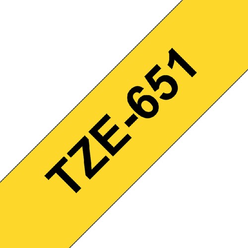 Labeltape Brother P-touch TZE-651 24mm zwart op geel-2