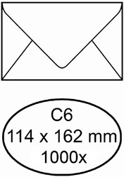 Envelop bank C6 114x162mm gegomd wit