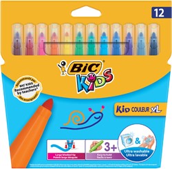Kleurstiften BicKids couleur  XL assorti blister à 12 stuks