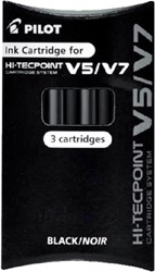 Inktpatroon PILOT Begreen Hi-Tecpoint V5/V7 zwart set à 3 stuks
