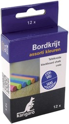 Schoolbordkrijt 12stuks kleur assorti stofvrij