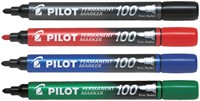 Viltstift PILOT 100 rond fijn assorti blister à 4 stuks-2