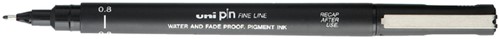 Fineliner Uni-ball Pin 0.8mm zwart