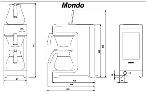 Koffiezetapparaat Bravilor Mondo inclusief 2 glazen kannen-2