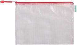 Opbergtas Zipper met rits 330x240mm PVC rood