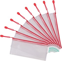 Opbergtas Zipper met rits 250x115mm PVC rood