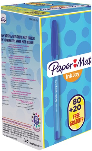 Balpen Paper Mate Inkjoy 100 blauw medium 80+20 gratis-2