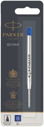Balpenvulling Parker Quink blauw breed op blister