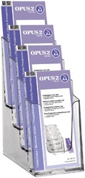 Folderhouder OPUS 2 4vaks 1/3 A4 transparant