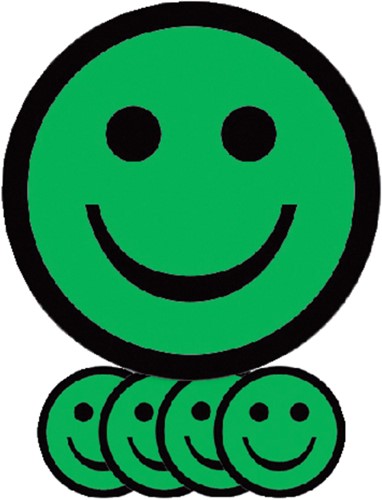 Magneet smiley 50mm emotie blij groen 5 stuks