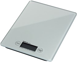Briefweger MAUL Gloss tot 5000 gram wit glazen plateau incl.batterij