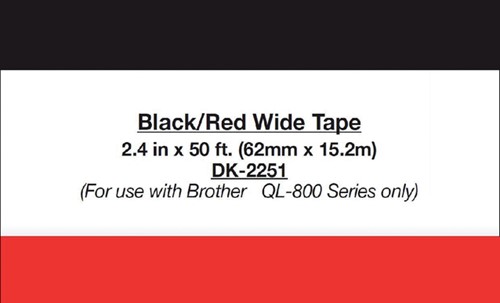 Etiket Brother DK-22251 62mm 15-meter zwart/rood-3
