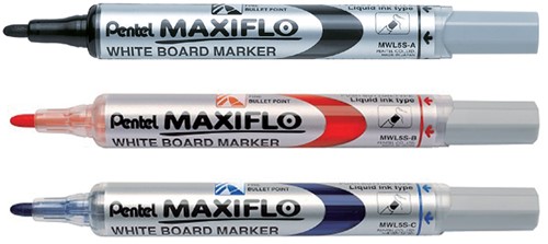 Viltstift Pentel MWL5 Maxiflo whiteboard blauw 1mm-2