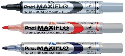 Whiteboardmarker Pentel MWL5S Maxiflo rond 1mm blauw-2