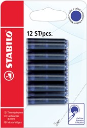 Inktpatroon STABILO blauw blister à 12 stuks