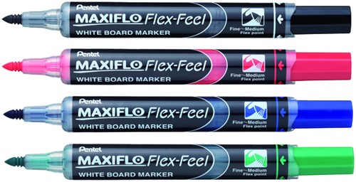 Viltstift Pentel MWL5SBF Maxiflo whiteboard rond 1.5-4.5mm blauw-2
