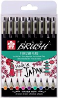 Viltift met brushpen Bruynzeel Sakura Pigma etui à 9 kleuren