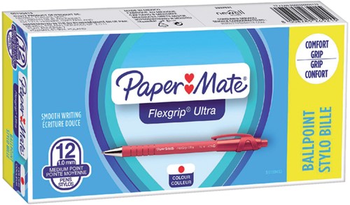 Balpen Paper Mate Flexgrip Ultra medium rood-2