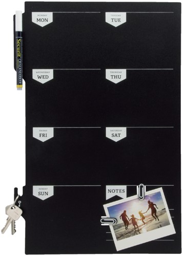 Krijtbord securit silhouette weekplanner zwart + 1 marker-3