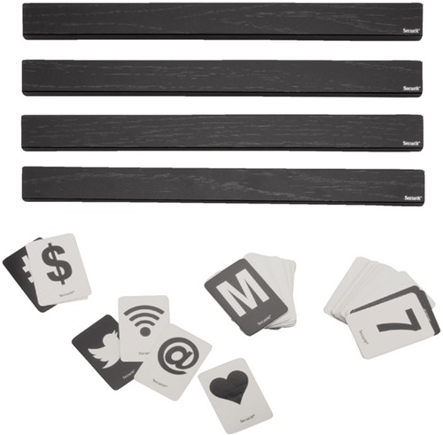 Letterplank Securit zwart 1 meter inclsusief set letters,cijfers en symbolen-3