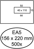 Envelop Quantore 156x220mm venster 4x11cm rechts zelfklevend 500 stuks