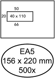 Envelop Quantore 156x220mm venster 4x11cm links 500 stuks