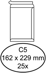 Envelop Quantore akte C5 162x229mm zelfklevend wit 25stuks