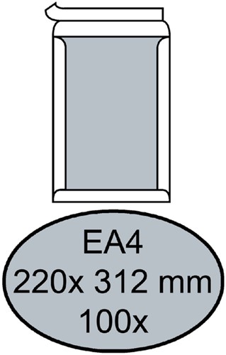 Envelop Quantore bordrug EA4 220x312mm zelfkl. wit 100stuks