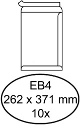 Envelop Hermes akte EB4 262x371mm zelfklevend wit pak à 10 stuks
