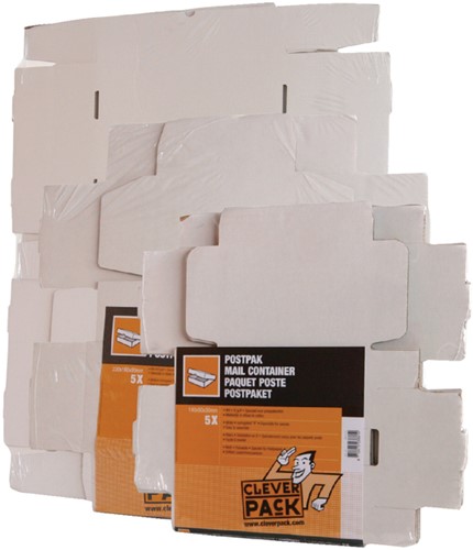 Postpakket CleverPack golfkarton 330x300x80mm wit pak à 5 stuks-2